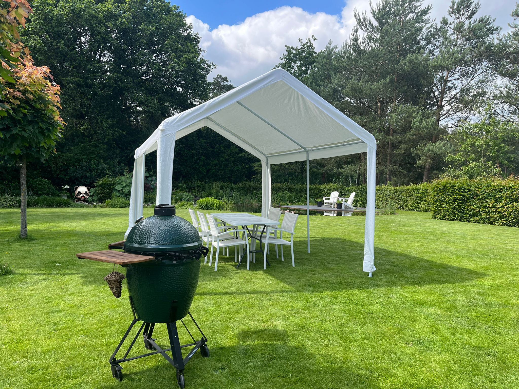 Partytent 3x4 wit tuin