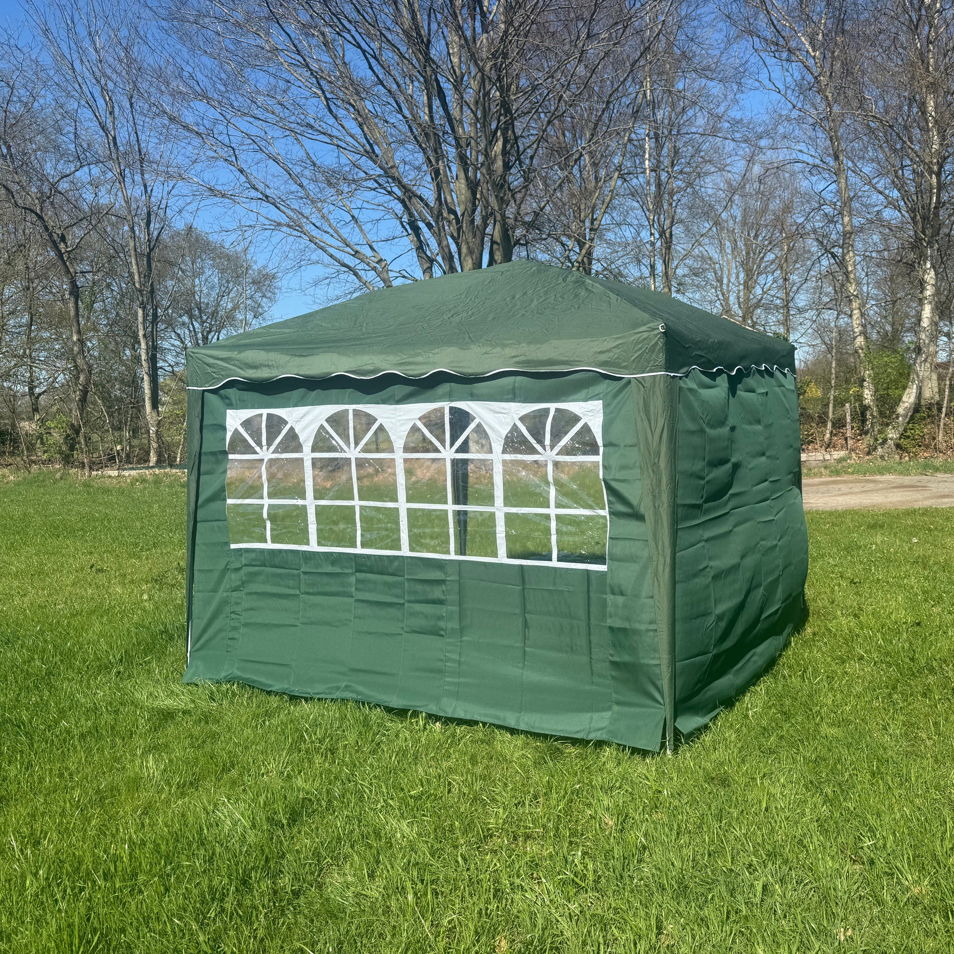Partytent 3x3 easy-up groen bij partyverhuur partevents